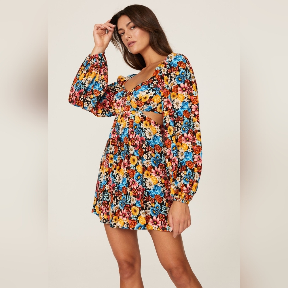 AFRM Womens Floral Multicolor Monna Mini Dress Size XLARGE